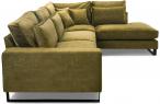 Oliwkowy narożnik w stylu loft Corblack 314x224 cm lewostronny