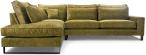 Oliwkowy narożnik w stylu loft Corblack 314x224 cm lewostronny
