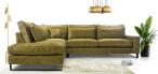Oliwkowy narożnik w stylu loft Corblack 314x224 cm lewostronny