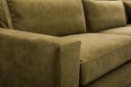 Oliwkowy narożnik w stylu loft Corblack 314x224 cm lewostronny