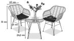 Nowoczesne meble balkonowe z technorattanu Torgiano Balcony wymiary