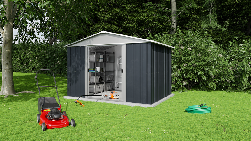 metalowy domek narzędziowy