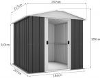 Yardmaster 67 ANZ domek ogrodowy metalowy 2x2 Anthracite (4,4m2)