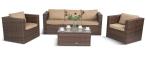 OUTLET - Brązowe meble tarasowe technorattanowe Stefano Set Max Carmel & Latte