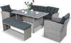 OUTLET - Szare meble tarasowe z wysokim stołem z technorattanu Topiano Medio Grey