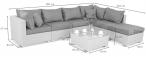 Meble z technorattanu NILAMITO VIII Light Grey + fotel