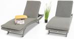 Zestaw technorattanowych leżaków z regulacją Nilamito Grey & Grey