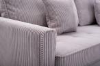 Sofa Aris szara sztruksowa 214x104cm