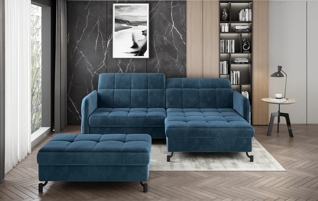 narożnik z funkcją spania z pojemnikiem na pościel