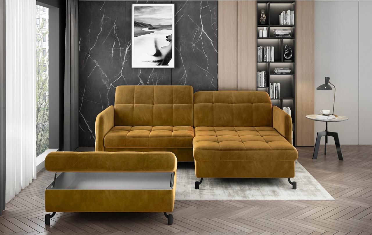 musztardowy narożnik aksamitny