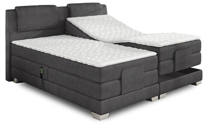 materace w szarym łóżku elektrycznym