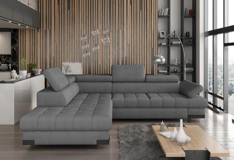 Stylowy narożnik z funkcją spania Selva 223x263 cm lewostronny