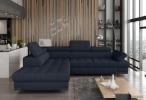 Granatowy narożnik do salonu Selva L 263x223 cm lewostronny