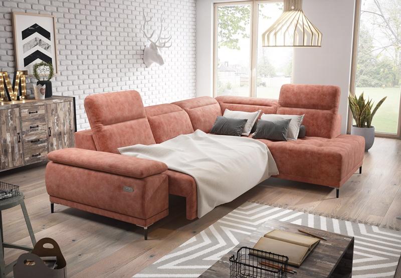 rosunięty narożnik z miejscem do spania