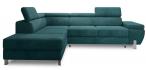 Szmaragdowy narożnik Molina L 263x210 cm Matt Velvet 75 petrol lewy