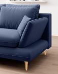 Granatowa sofa rozkładana na drewnianych nóżkach Monte 242x110 cm Solar 79