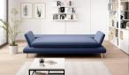 Granatowa sofa rozkładana na drewnianych nóżkach Monte 242x110 cm Solar 79