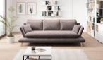 Beżowa sofa rozkładana na drewnianych nóżkach Monte 242x110 cm Solar 16