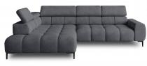 Narożnik z elektryczną regulacją siedziska Plaza L 300x216cm lewostronny