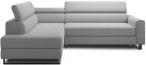 Jasnoszary narożnik minimalistyczny do salonu Livio 249x184 cm Evolution 15 silver lewy