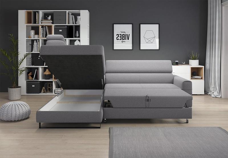 narożnik z pojemnikiem do schowania pościeli