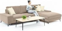 Beżowy elegancki narożnik welurowy Flavio II 293x179 Matt Velvet 08 prawy