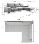 Brązowy minimalistyczny narożnik do salonu Flavio II 293x179 cm Matt Velvet 29