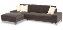 Brązowy minimalistyczny narożnik do salonu Flavio II 293x179 cm Matt Velvet 29