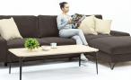 Brązowy minimalistyczny narożnik do salonu Flavio 293x179 cm Matt Velvet 29