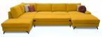 Narożnik welurowy w kształcie U żółty Flavio U 367x214cm lewy