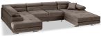Duży brązowy narożnik w kształcie litery U Rodrigo 345x202 cm lewy