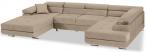 Kremowy narożnik w kształcie litery U Rodrigo 345x202 cm Matt Velvet 08 prawy