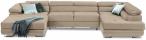 Kremowy narożnik w kształcie litery U Rodrigo 345x202 cm Matt Velvet 08 prawy
