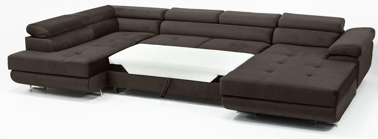 butelkowozielony narożnik z regulowanymi zagłówkami z funkcją spania