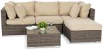Brązowy komplet mebli tarasowych z technorattanu Nilamito Nilamito V Double Brown & Beige