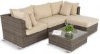 Brązowy komplet mebli tarasowych z technorattanu Nilamito V Double Brown & Beige