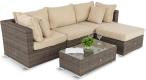 Brązowy komplet mebli tarasowych z technorattanu Nilamito Nilamito V Double Brown & Beige