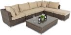 Wypoczynek technorattan brązowy Nilamito VIII Double Brown & Beige