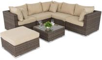 Modułowe meble ogrodowe technorattan Nilamito IX Double Brown & Beige