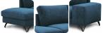 Granatowy narożnik U-kształtny do salonu Flavio U 367x214cm prawy