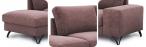 Różowy narożnik U-kształtny do salonu Flavio U 354x214cm prawy