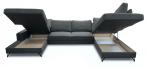 Narożnik welurowy w kształcie U ciemnoszary Flavio U 367x214cm prawy