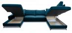Narożnik welurowy w kształcie U granatowy Flavio U 367x214cm prawy