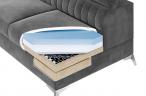 Żółty nowoczesny narożnik matowy welur Eridano 275x202 cm Matt Velvet 48 lewy