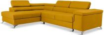 Żółty nowoczesny narożnik matowy welur Eridano 275x202 cm Matt Velvet 48 lewy