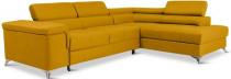 Nowoczesny narożnik w kształcie litery L Eridano 275x202 Matt Velvet 48 - żółty - prawy