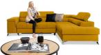 Nowoczesny narożnik w kształcie litery L Eridano 275x202 Matt Velvet 48 - żółty - prawy