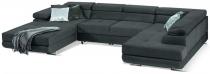 Ciemny narożnik welurowy w kształcie litery U Rodrigo 345x202cm prawy