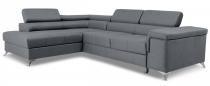 Jasnoszary nowoczesny narożnik welurowy Eridano 275x202 cm Matt Velvet 85 lewy
