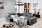Jasnoszary nowoczesny narożnik welurowy Eridano 275x202 cm Matt Velvet 85 lewy